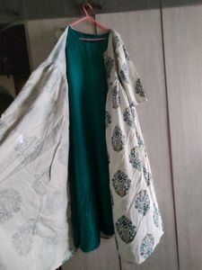 Libas Sleeves Dress With Cotton Ethnic Full Jacket