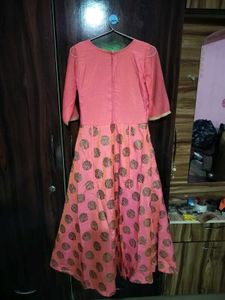 Coral ethnic gown