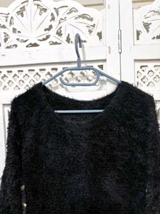 🎀Buy1 Get1 Free Fluffy Bow Black Sweater ()