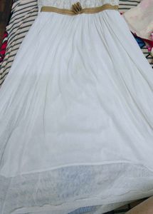 Office White & Gold Party Dress