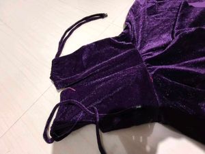 Cute Purple Velvet Dress