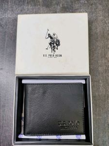 US POLO ASSN LEATHER WALLET ( BLACK )