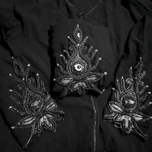 Embroidered Black Abaya
