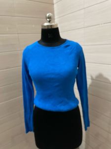 MANGO Blue Long Sleeve Pullover