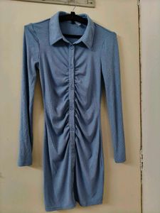 Cute Blue Shirt Dress