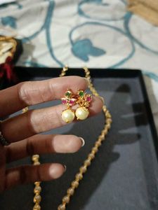 Pearl Temple Jewellery Set