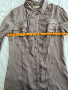 Ruffled Front Button Down