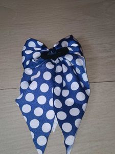 Stylish Blue Polka Dot Hair Bow