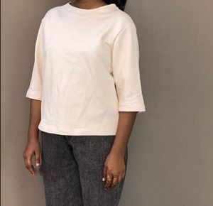 Beige Plain Crop Top