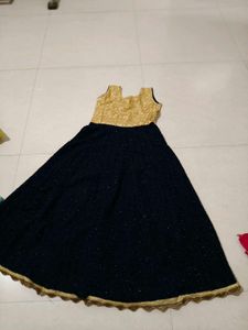 Elegant Gold &amp; Navy Dress