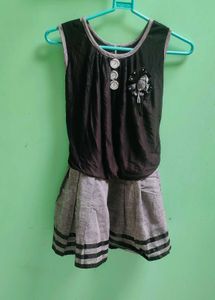 New Girls Dress ( Black And Grey)