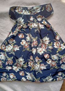 Halter Neck Floral Print Blue Top