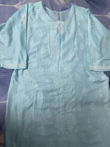 Blue Chikankari Kurti