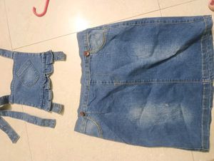 DETACHABLE DUNGAREE MINI SKIRT