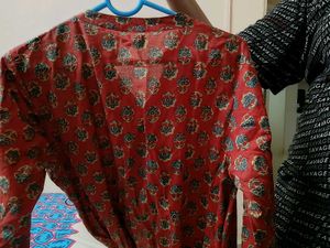 Red Printed Kurta