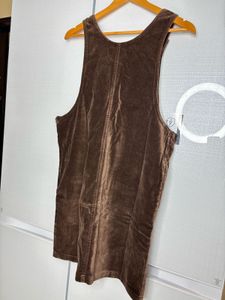 Brown Velvet Pinafore Dungaree