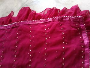 Magenta Ruffle Saree