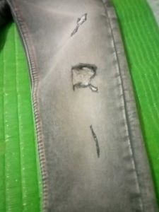 Gray Distressed Denim Jeans