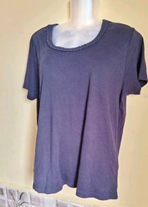 Size  L 🎁Buy 2 Get 1 Free🎁Navy Blue Casual Top