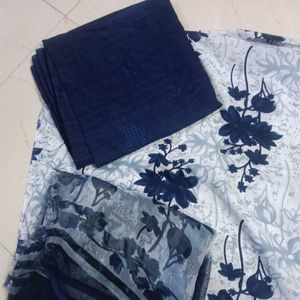 soft printed synthetic dress material
