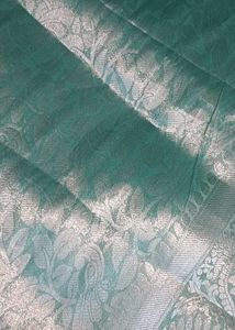 Teal Floral Patterned Fabric