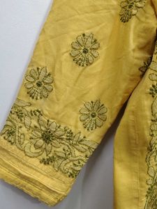 LUCKNOWI YELLOW KURTA - XXXL