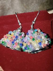 Colorful Beaded Drop Earrings