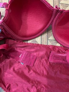 bra panty set wine colour