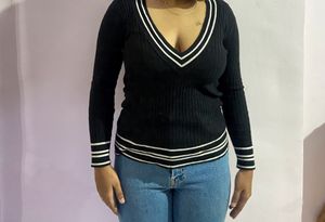 Black V Neck Top