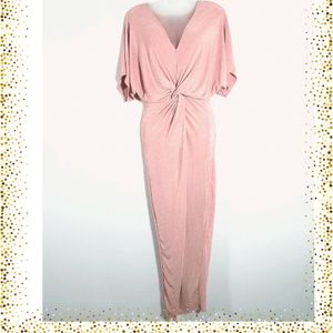Shein Pink Twist Front Slit Kimono Dress