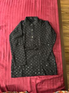 Boys&#39; Black Sequence Kurta