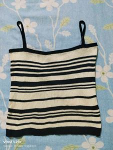 Striped Sleeveless Crop Tank Top