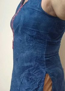 Blue Kurti Very Elegant Sleeveless