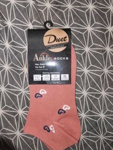 Cute Pink Heart Ankle Socks