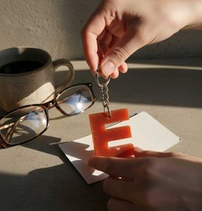 Initial 'E' Keychain - Unique Resin Design