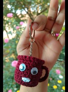 Cute Crocheted Mug Keychain