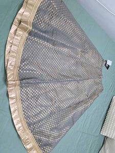 INDYA Grey Banarasi Maxi Skirt