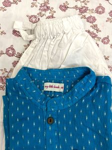 Blue Cotton Kurta, pajama set