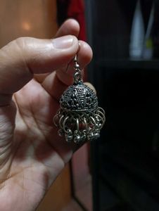 Silver Jhumka Earrings