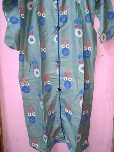 Floral Print Grey Kurta