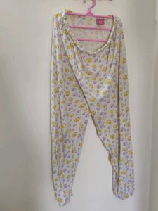 Yellow Animal Print Cotton Long Pants |Daily& Nigh