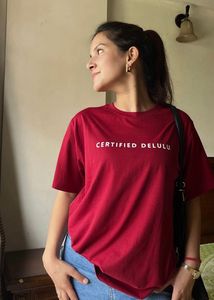 Red 'Certified Delulu' Tee