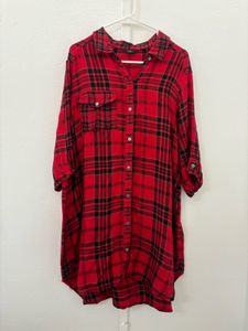Red Plaid Flannel Shirt