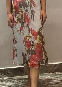Floral Print Midi Skirt