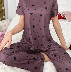 Heart Print Pajama Set