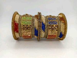 Colorful Beaded Bridal Bangles