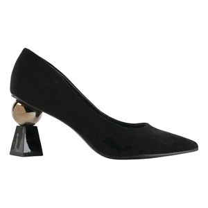 Macy Alfani's First Copy Golden Ball Bottom Heels