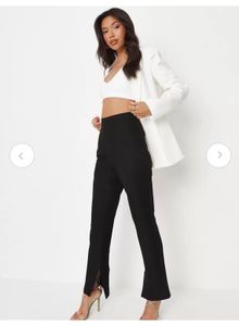 Missguided Women Black Solid Slim Fit Parallel Tro