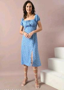 Blue Floral Mini Dress