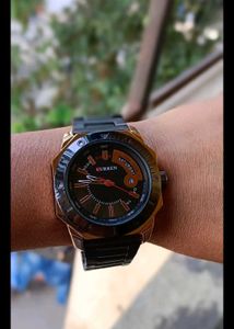Curren Quartz Watch - Black &amp; Rose Gold